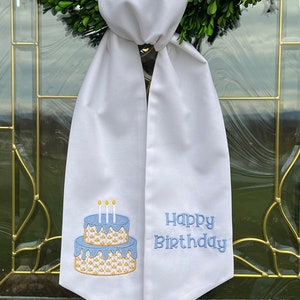 Happy Birthday Wreath Sash, Wreath Bow, Birthday Decoration, Birthday Celebration