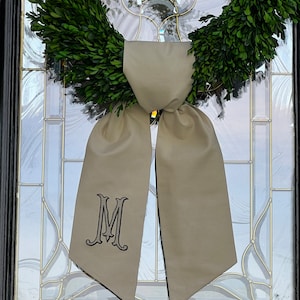 Classic Monogram Wreath Sash with Monogram, Wreath Bow, Monogram Front Door, Housewarming Gift