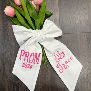 PROM Bouquet Sash with Name, Custom Prom Ribbon, Prom Bouquet Sash, School Spirit Bow image 9