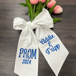 PROM Bouquet Sash with Name, Custom Prom Ribbon, Prom Bouquet Sash, School Spirit Bow image 2