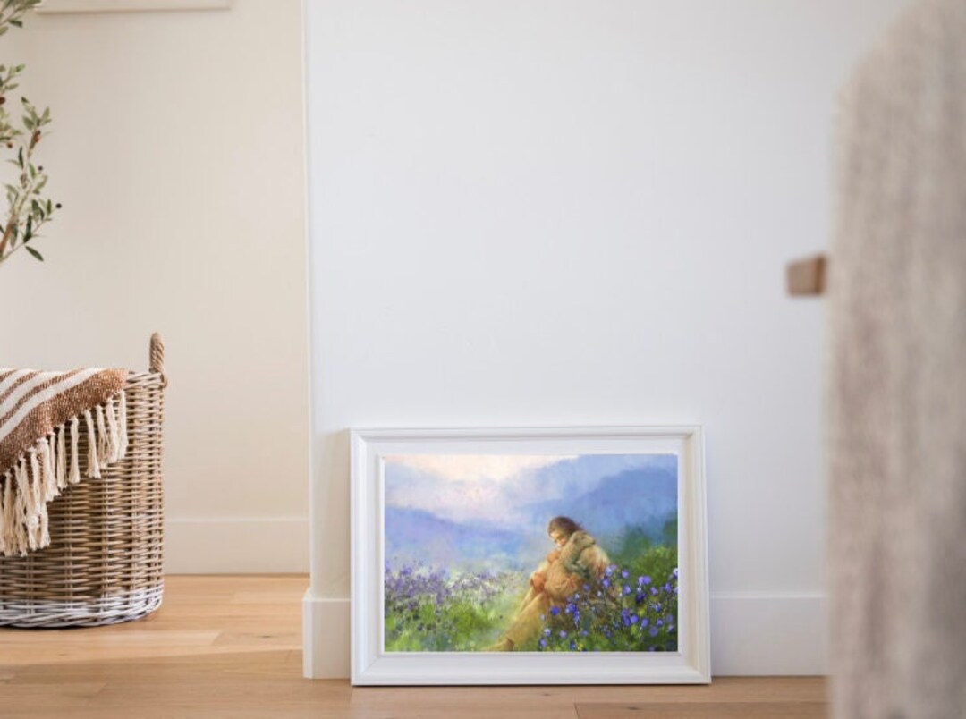 Comforter Art Print of Jesus Christ With Lamb Sheep With Christ