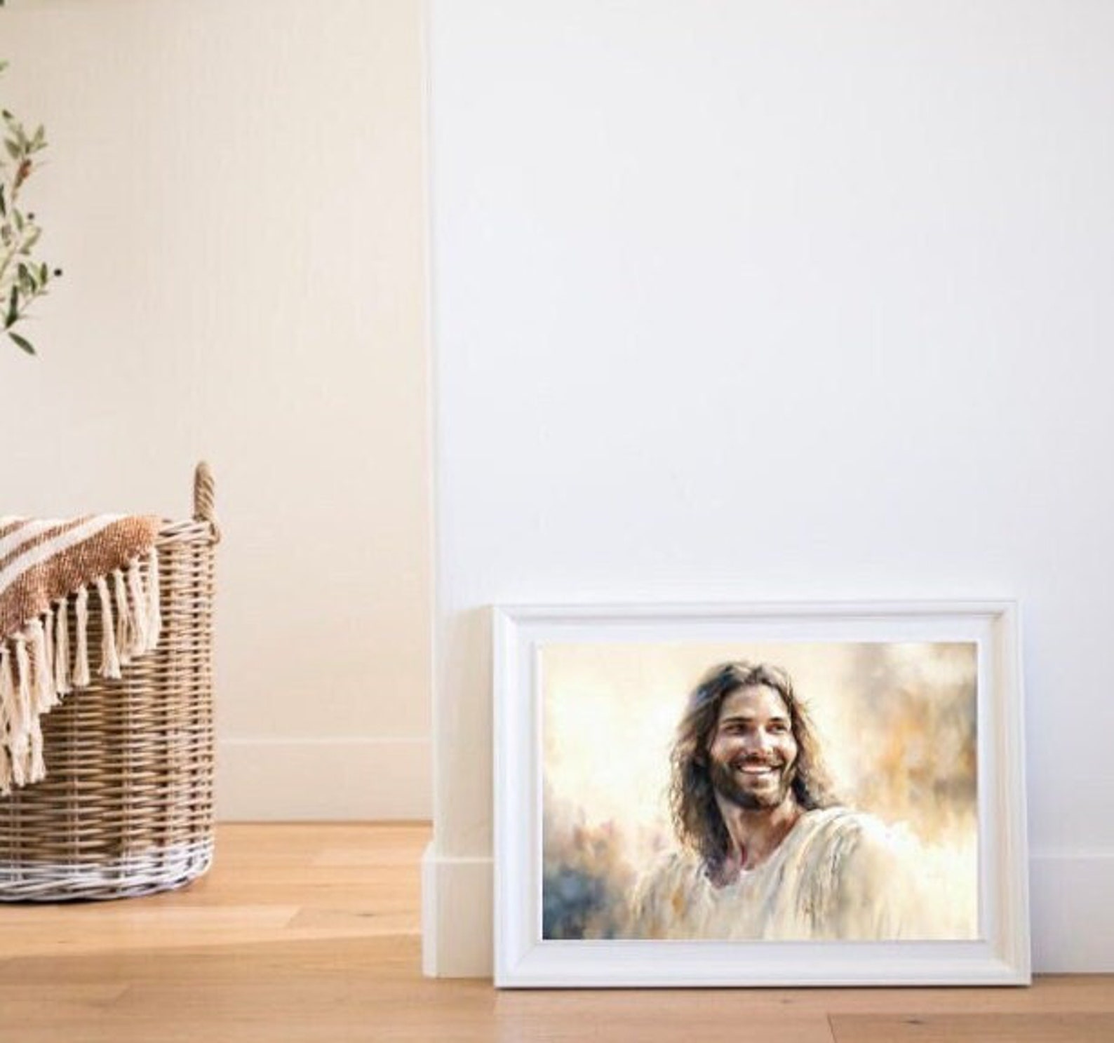 You Are Loved Smiling Jesus AI Generated Art Art Print by Alex Kovych ...