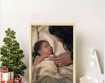 Babe of Bethlehem | Mary and Jesus | Christmas Art |Nativity Art | Mother Mary | Religious | Honor | LDS Christian Catholic Art |
