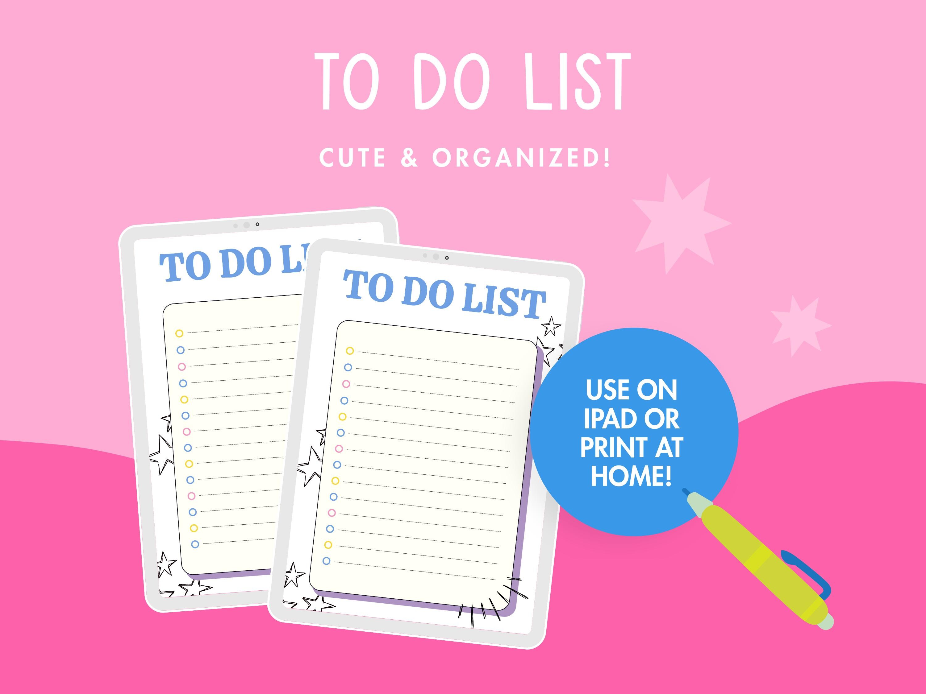 Blue Daily To-do List: Colorful Doodle Printable Checklist (digital ...