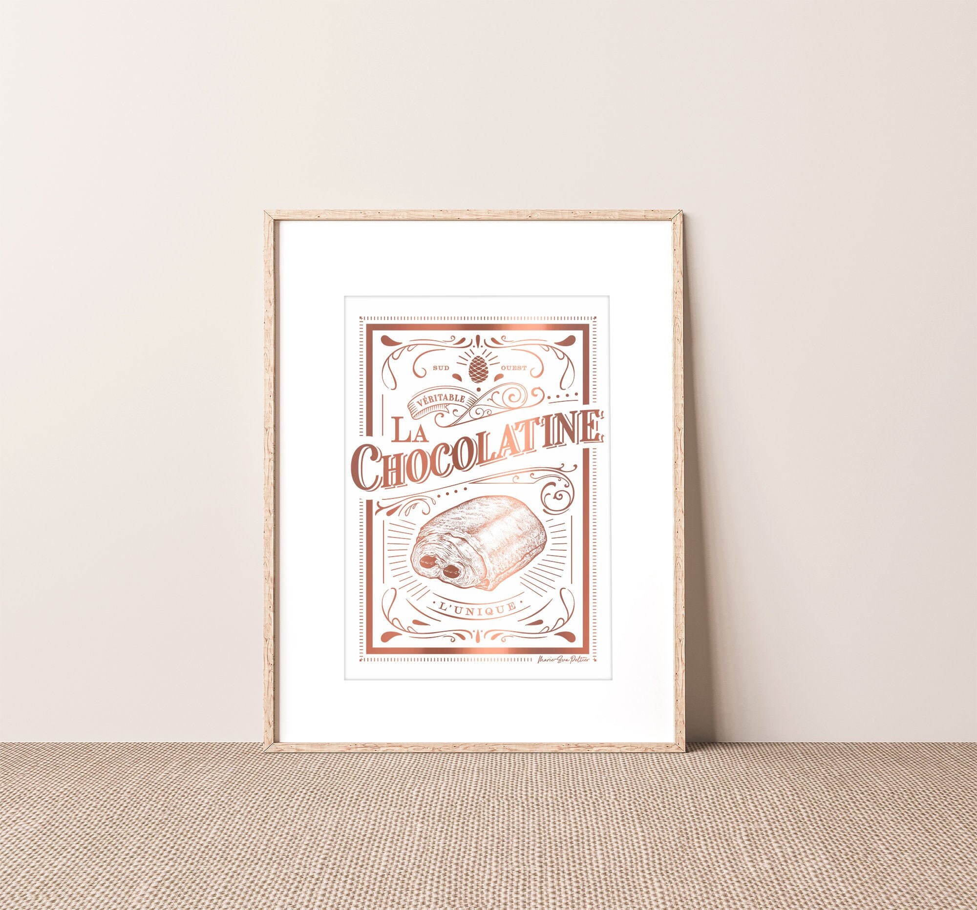 Illustration Personnalisable Choco Rétro A4