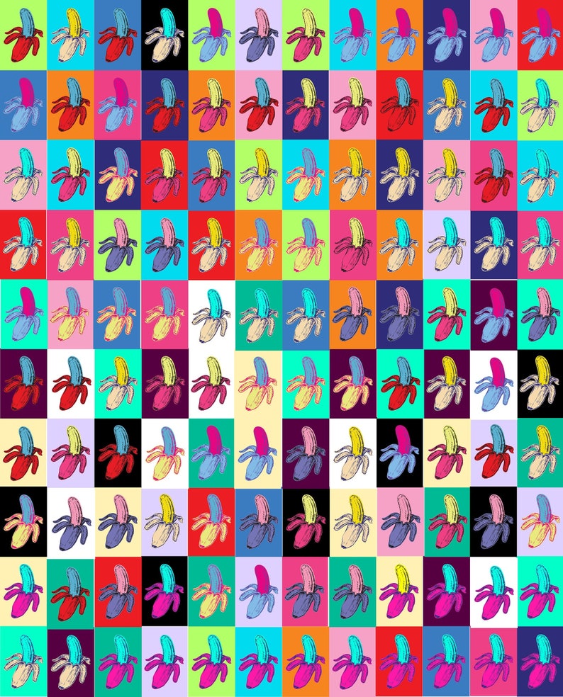 Pop Art Bananas Wall Collage Kit DIGITAL DOWNLOAD Set Of 120 Etsy