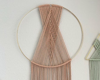 Macrame Pattern Metal Ring Wall Hanging | DIY Modern Boho Hippie Macrame Pattern Project Tutorial / Macrame Home Decor Tutorial PDF