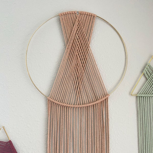 Macrame Pattern Metal Ring Wall Hanging | DIY Modern Boho Hippie Macrame Pattern Project Tutorial / Macrame Home Decor Tutorial PDF