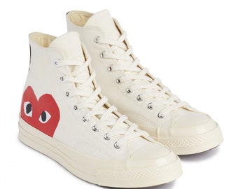 white high top converse heart