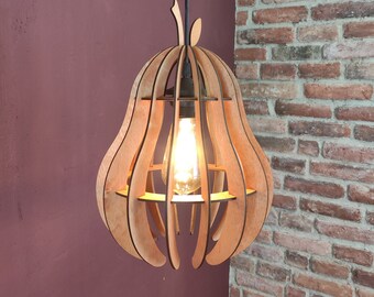 Lámpara colgante de madera, Lámpara de techo, Lámpara de araña de madera hecha a mano, Sombra, Habitación para niños, Casa de campo, Lámpara colgante, Mid Century Modern, Restaurantes