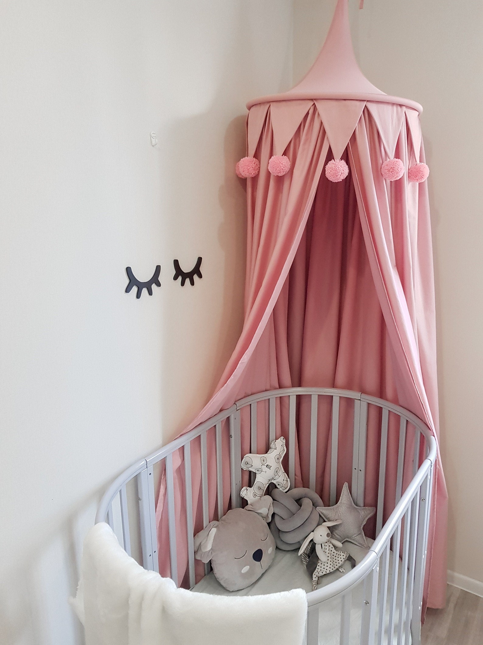 Pink Cotton Bed Canopy / Baby Room Canopy / Canopy / Baby Crib Etsy