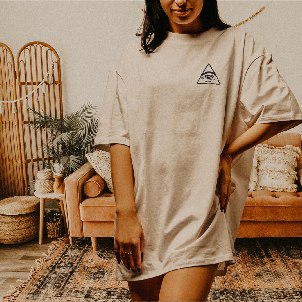Oversized tshirt Oversized graphic tee Boho Desert Shirt Etsy