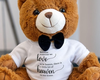 Memory Teddy Bear, Personalised Memorial Keepsake Gift | In Memory Sympathy Present, Bereavement Photo Teddy | Memorial Gift, Teddy Bear