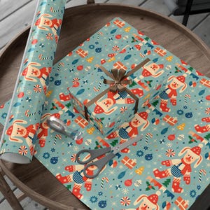 Vintage Wrapping Paper, Vintage Christmas Paper, Retro Christmas Wrapping Paper, Vintage Style Holiday Gift Wrap, Mid Century Christmas