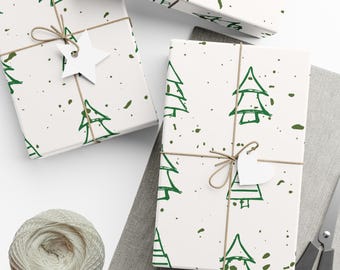 Vintage Wrapping Paper, Vintage Christmas Paper, Retro Christmas Wrapping Paper, Vintage Style Holiday Gift Wrap, Mid Century Christmas