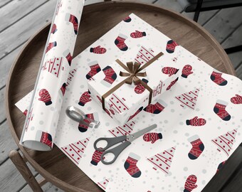 Vintage Wrapping Paper, Vintage Christmas Paper, Retro Christmas Wrapping Paper, Vintage Style Holiday Gift Wrap, Mid Century Christmas