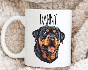 Rottweiler Mug, Rottweiler Gifts, Rottweiler Mom Mug, Rottweiler Dad Gifts, Rottweiler Cup, Personalized Dog Mug - Dog Owner Gifts