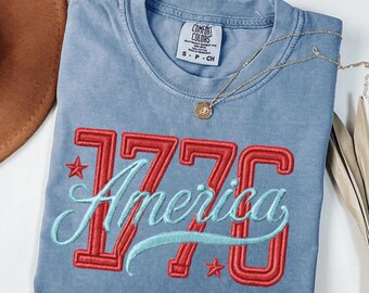 1776 Patriotic Unisex Tee, Independence Day Gift, USA Flag Shirt, Red White Blue Apparel, Summer Picnic Top