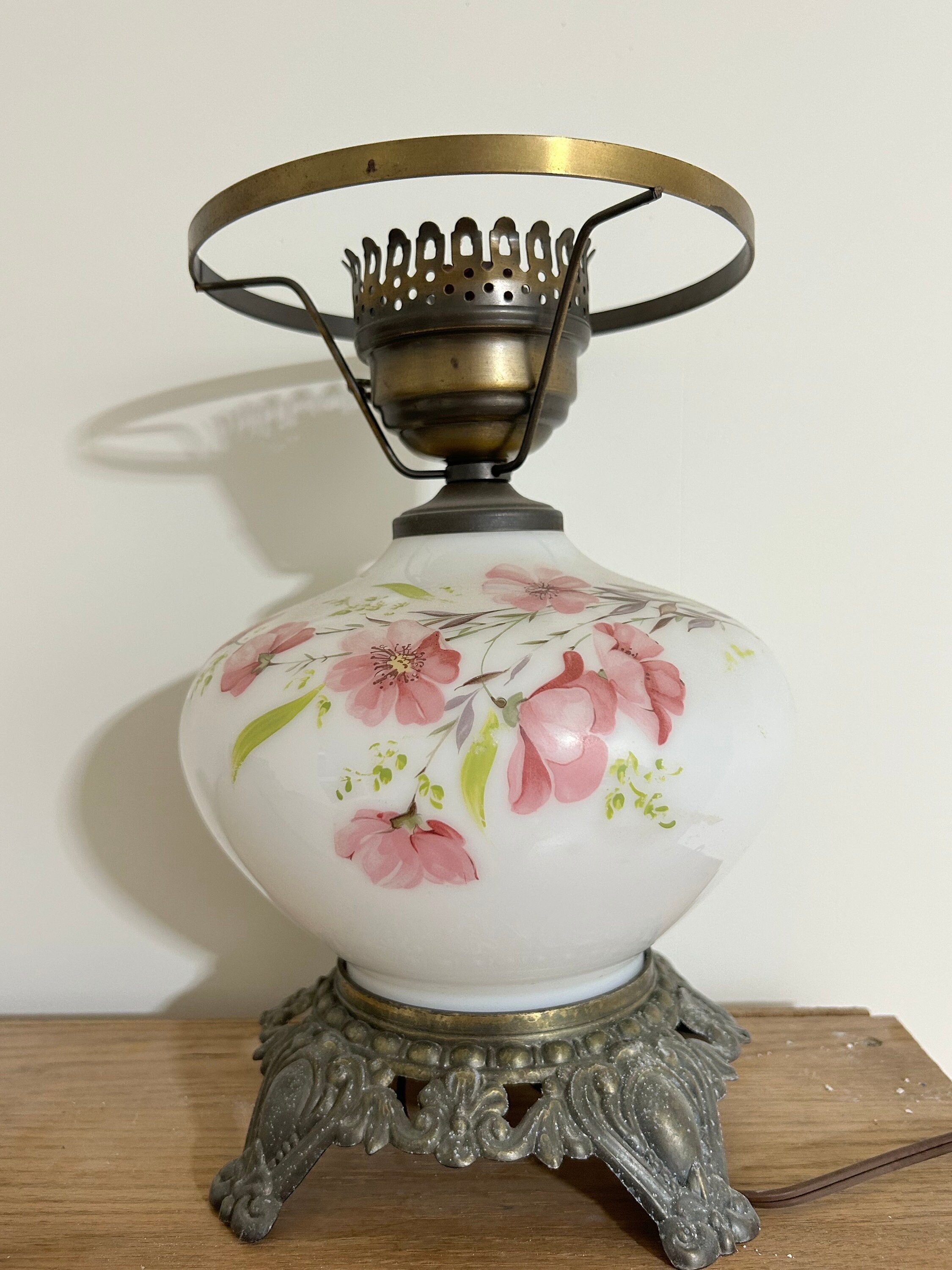 50s-60s Accurate Casting Cherry Blossom Hurricane Lamp Base - Etsy