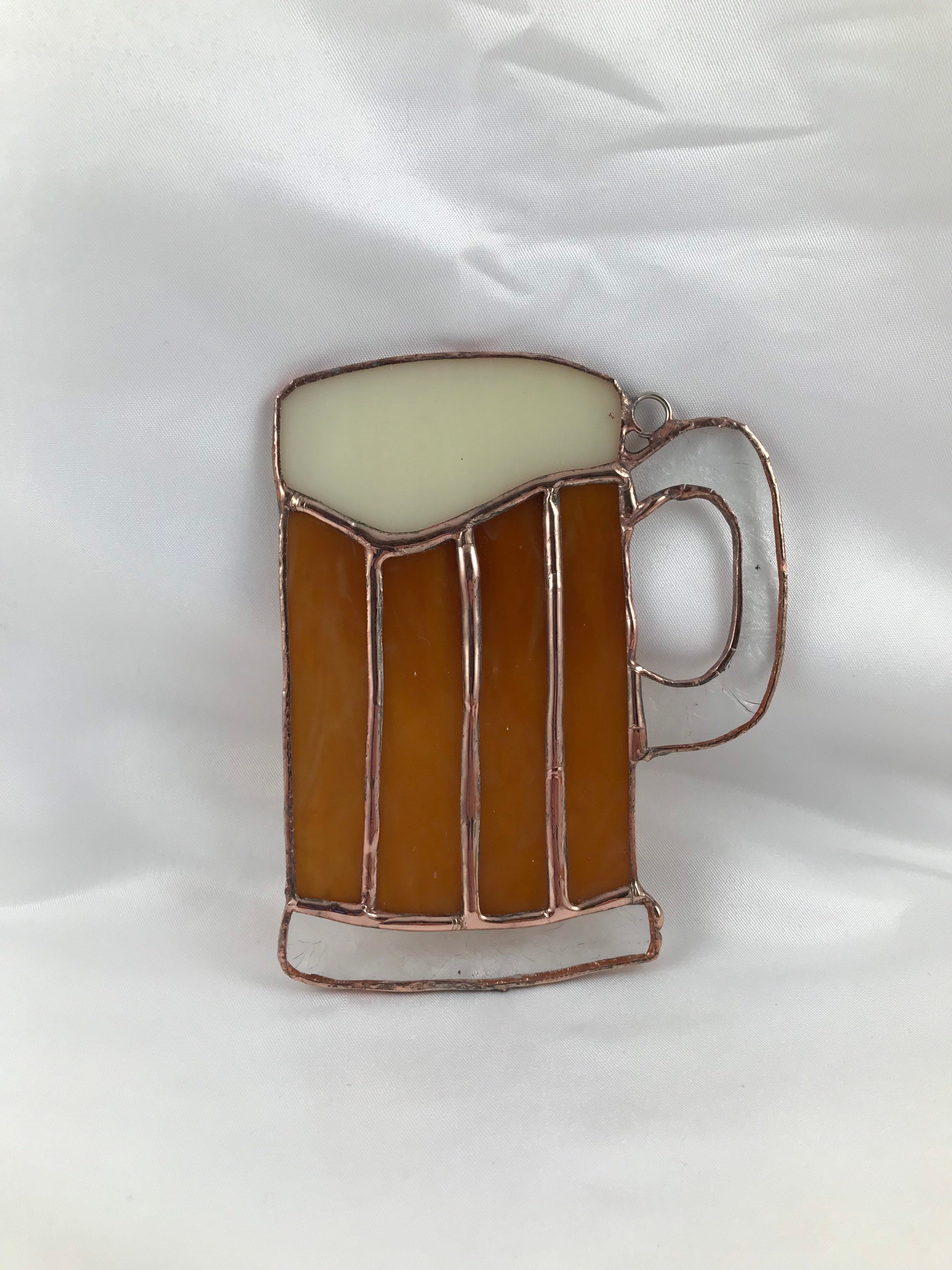 Stained Glass Beer Mug Suncatcher. Home Décor Glass Art. Ideal Etsy