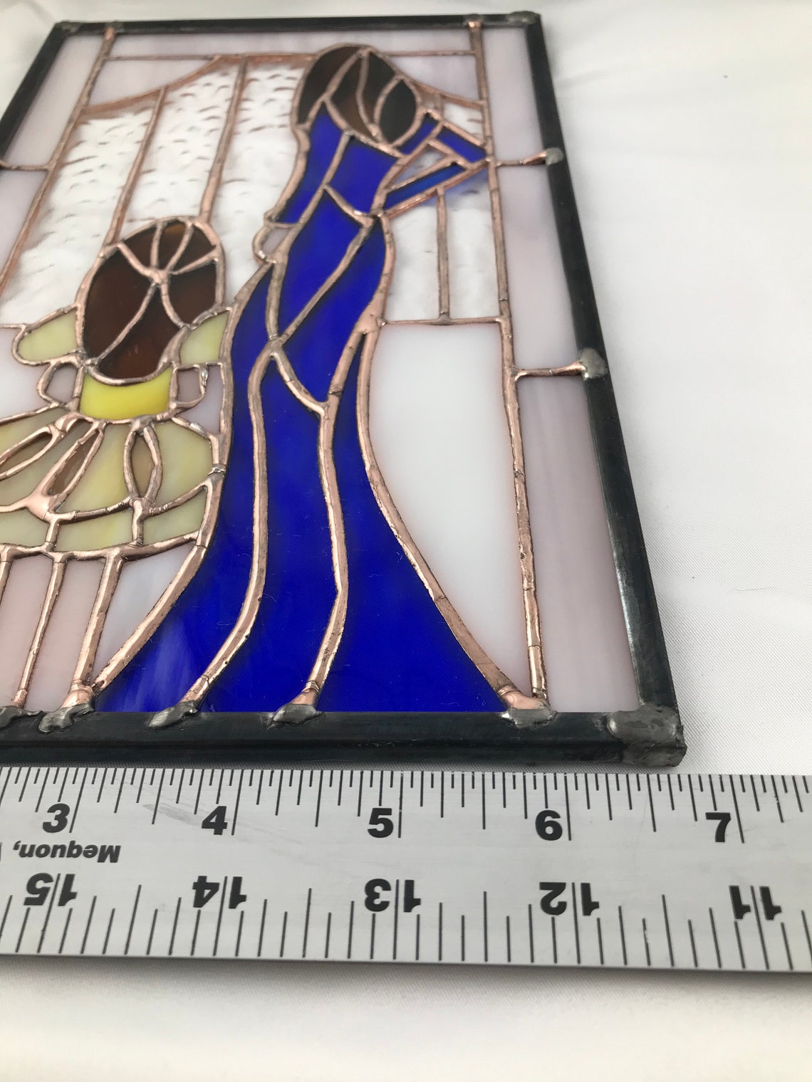 Mother and child Stained glass panel. Handmade Handcrafted Etsy