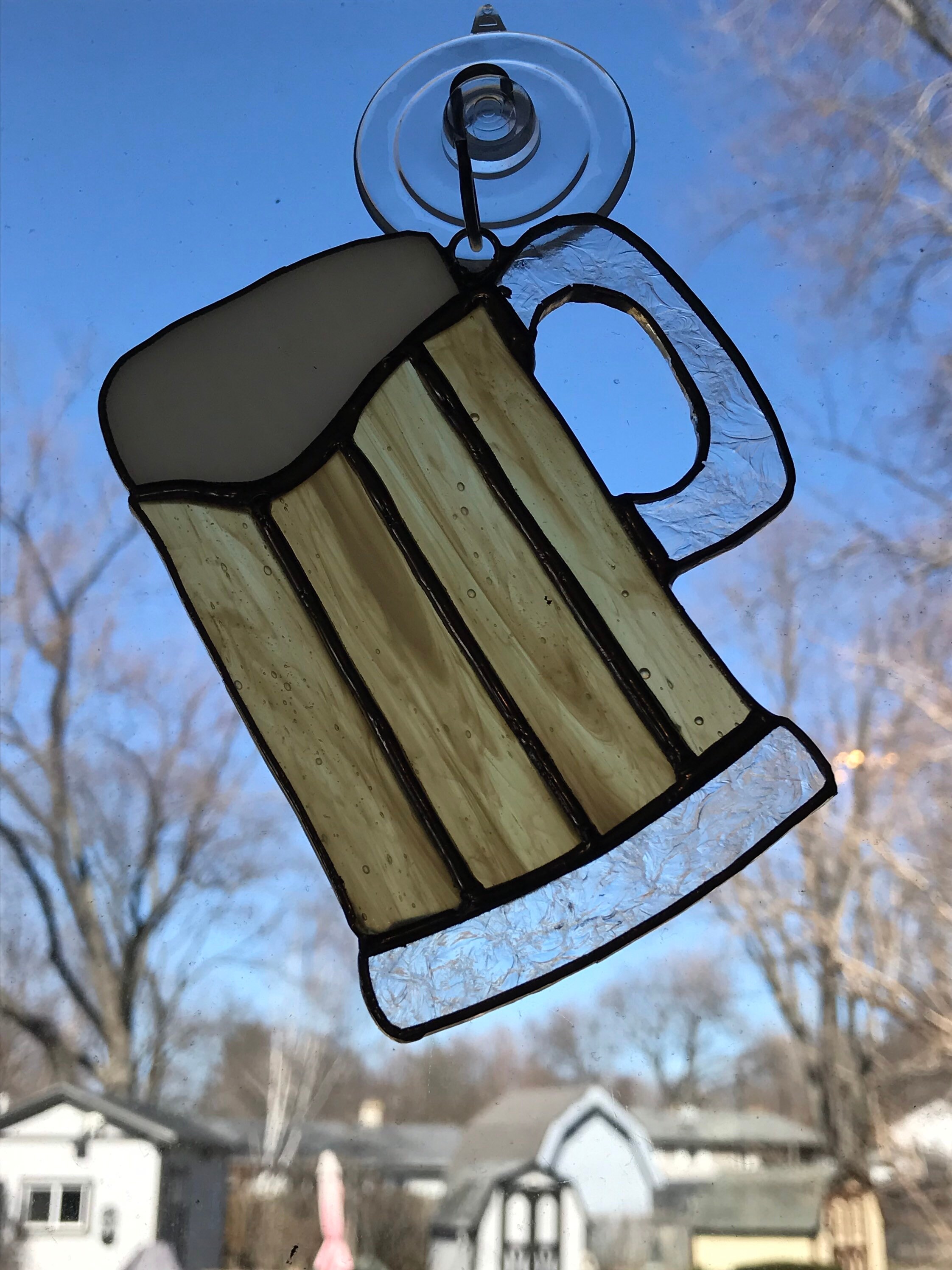 Stained Glass Beer Mug Suncatcher. Home Décor Glass Art. Ideal Etsy