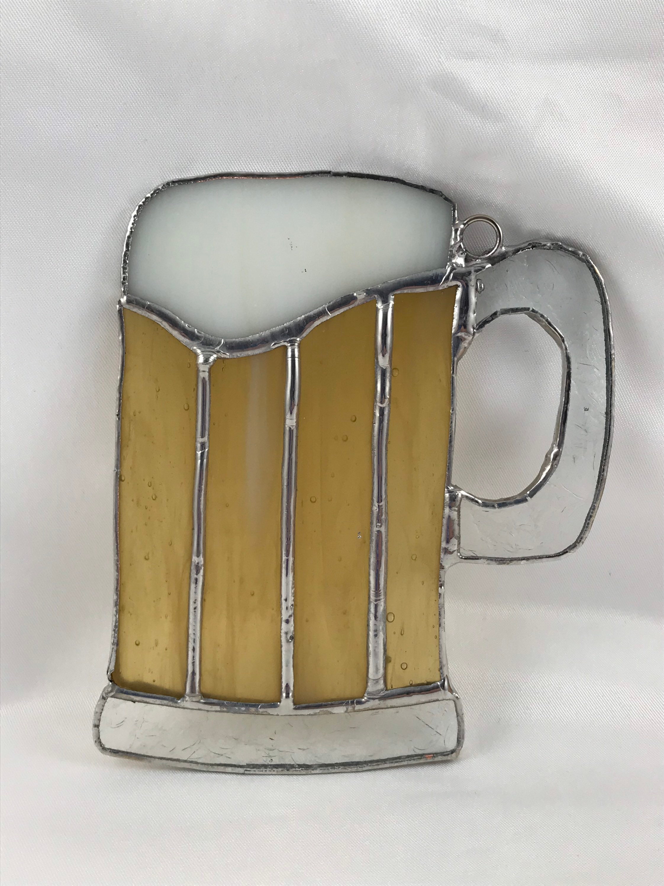 Stained Glass Beer Mug Suncatcher. Home Décor Glass Art. Ideal Etsy