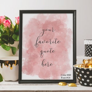 Watercolor Quote Print - Digital Download - Customizable Sign - Personilazed - Watercolor Background - Custom Quote - Watercolor Print