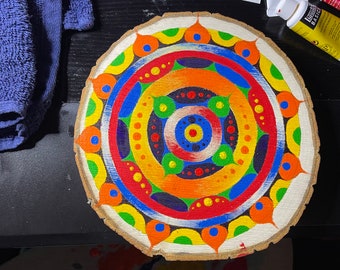 Wood Mandala Painting