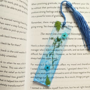 Mini pressed flower handmade resin bookmarks with tassels Floral bookmarks image 4