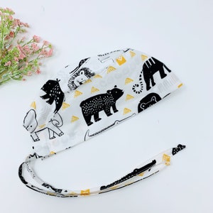 Wild animals surgical cap, Unisex surgical cap. Dental Scrub Cap, Medical Scrub Cap by Paradise Caps.