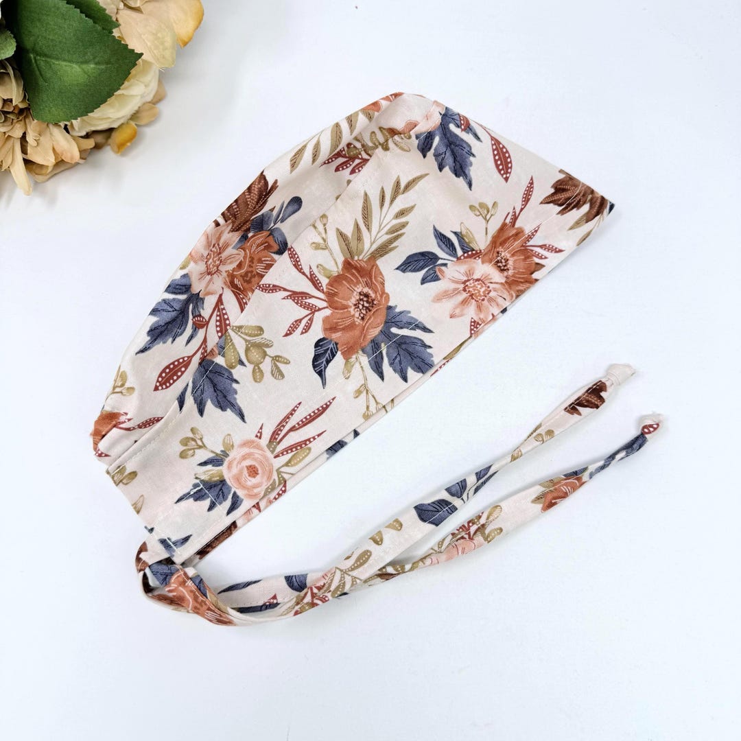 Floral Skull Tie-back Style Surgical Scrub Cap by Paradise Caps. Fall ...