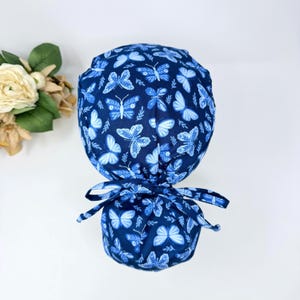 7 Scrub Hats Bouffant Ponytail Butterflies, Parrot  display picture 3