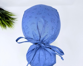Operatiemuts met paardenstaart van Paradise Caps. Leuke kattenmuts voor dames, optioneel met satijnen voering.