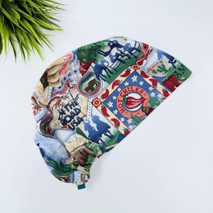 Rodeo Euro scrub cap for women. Western European surgical hat with satin lined by Paradise Caps.