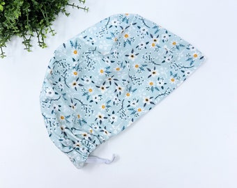 Chamomile Euro Scrub Cap for Women, Summer euro style surgical cap with satin Lined by Paradise Caps.