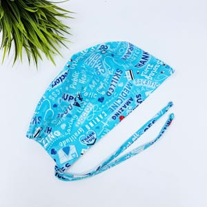 Men&#39;s surgical cap. Medical skull tie-back style scrub cap with satin lined option by Paradise Caps.