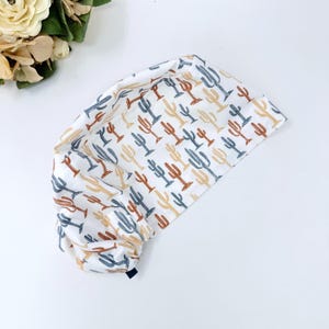 Cactus Euro scrub cap for women, European surgical hat with satin lined by Paradise Caps.