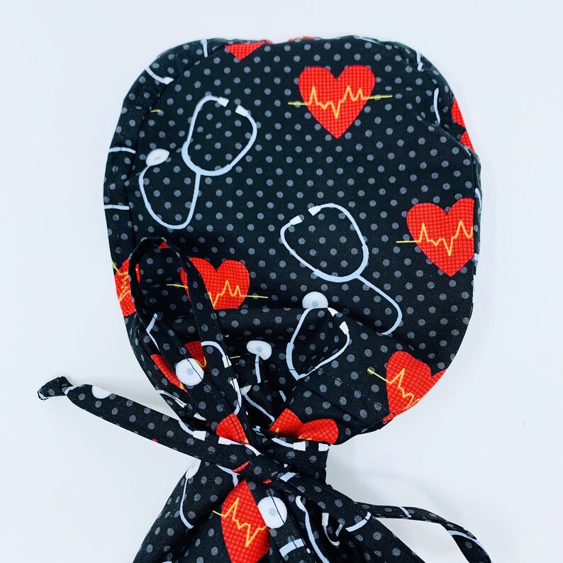 Ponytail scrub cap Medical scrub cap with ponytail holder surgery cap Surgical cap with ponytail Scrub caps for women