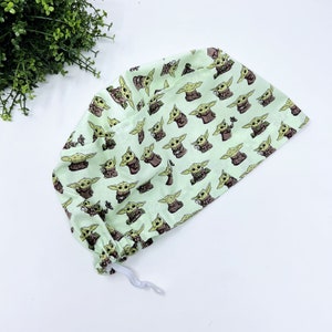 Funny Euro scrub cap for women, Character Surgical hat with satin lined by Paradise Caps.