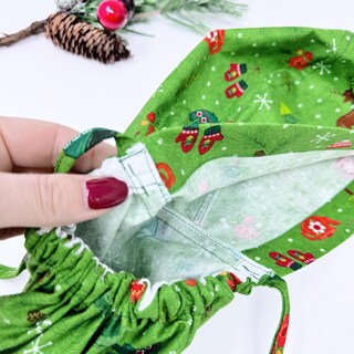 2 Cappucci Chirurgici Da Donna Con Coda Di Cavallo – Rosso Natale Con Renna, Per Capelli Lunghi, Confortevoli E Regolabili