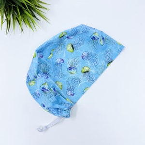 Jellyfish Euro Scrub Cap for Women, Surgical cap Satin Lined Option