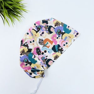 Women Euro scrub cap. European surgical cap for women  with satin lined by Paradise Caps.