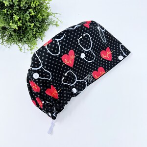 Euro Scrub Cap for Women, Surgical cap Satin Lined Option by Paradise Caps.