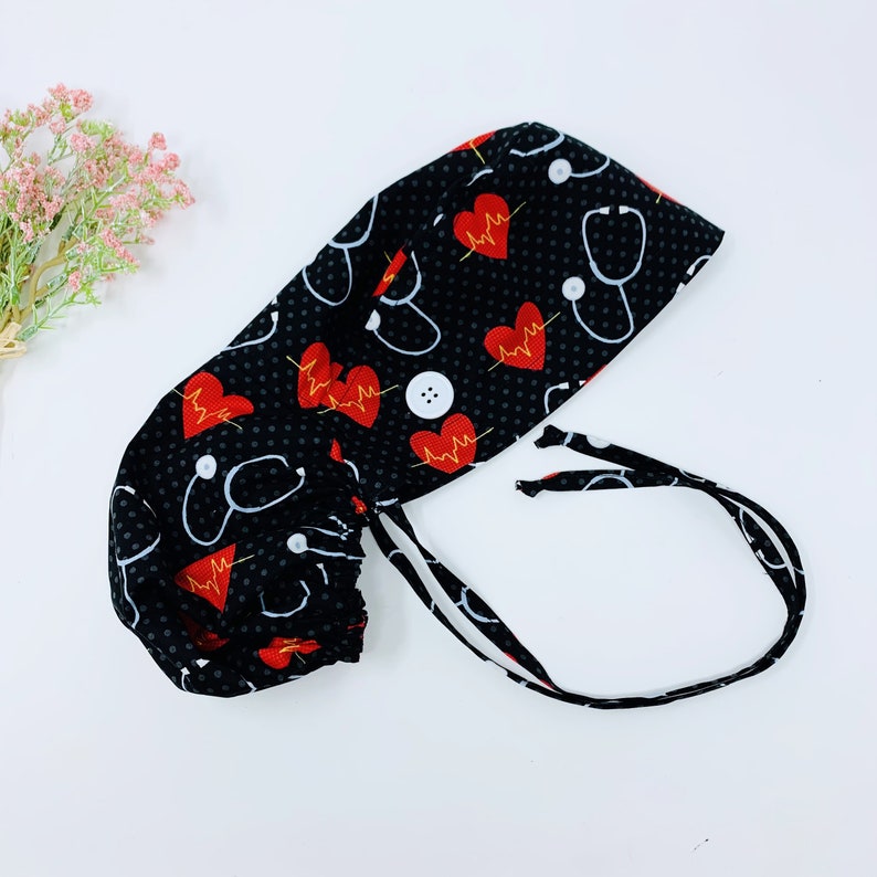 Ponytail scrub cap Medical scrub cap with ponytail holder surgery cap Surgical cap with ponytail Scrub caps for women