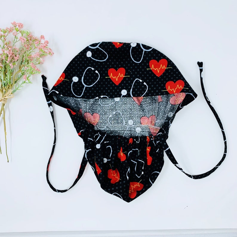 Ponytail scrub cap Medical scrub cap with ponytail holder surgery cap Surgical cap with ponytail Scrub caps for women