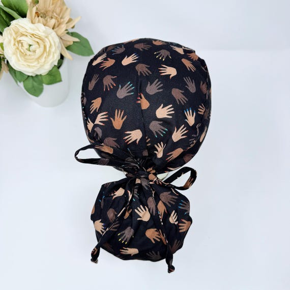 Scrub Caps Women Ponytail, Surgical Caps With Bouffant - View #8