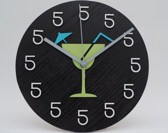 10” Happy Hour 5 O'clock Margarita Wood Clock