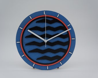 10" Art Themed Wood Clock Silent Moving