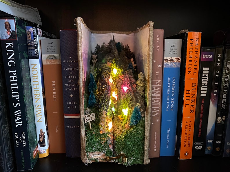 Crystal Cave Gemstone Light Up Book Nook Expandable one of a Etsy